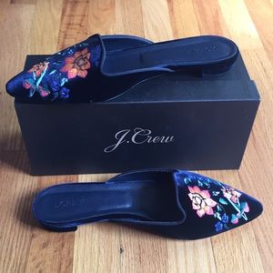 J Crew Embroidered Smoking Slipper